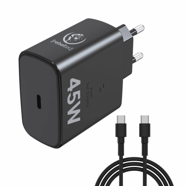 Rebeltec H1045 Wall Charger 45W with cable USB-C to USB-C 2m black