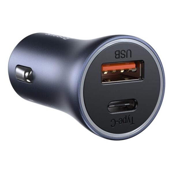 Baseus car charger Golden Contactor Pro 1x USB 1x USB-C QC 40W black + cable USB - USB-C 5A