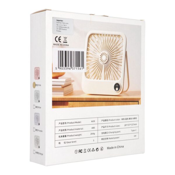 Desk fan with adjustable stand W30 pink