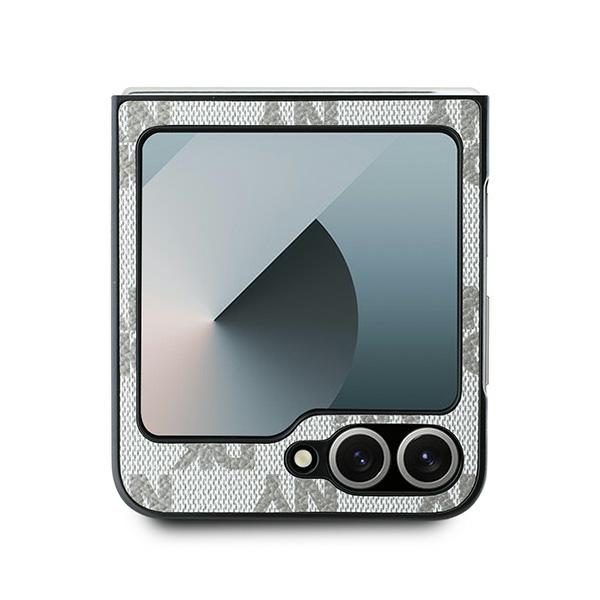 DKNY case for Samsung Galaxy Z Flip6 DK000223 beige Chequered Pattern Printed Stripes