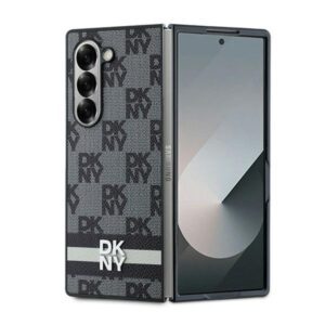 DKNY case for Samsung Galaxy Z Fold6 DK000228 black Chequered Pattern Printed Stripes