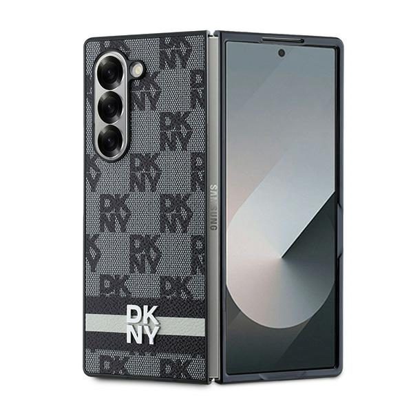 DKNY case for Samsung Galaxy Z Fold6 DK000228 black Chequered Pattern Printed Stripes