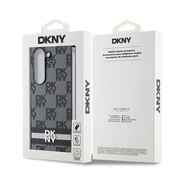 DKNY case for Samsung Galaxy Z Fold6 DK000228 black Chequered Pattern Printed Stripes
