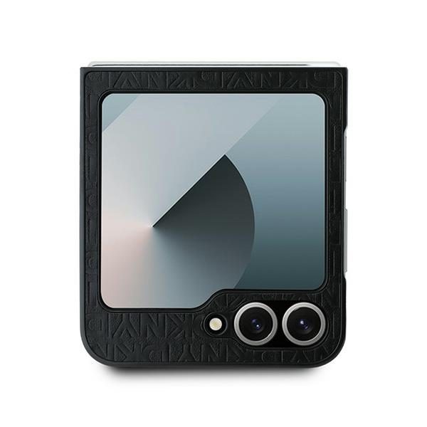 DKNY case for Samsung Galaxy Z Flip6 DK000225 black Repeat Pattern Stack Logo