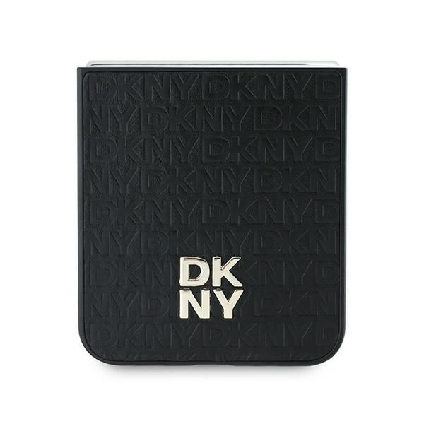 DKNY case for Samsung Galaxy Z Flip6 DK000225 black Repeat Pattern Stack Logo