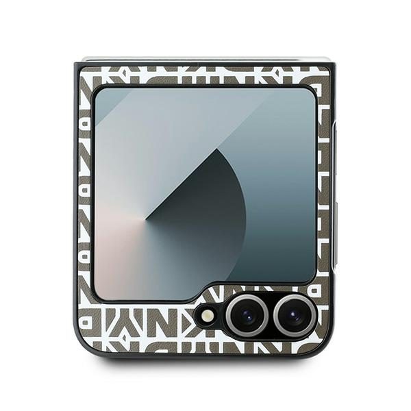 DKNY case for Samsung Galaxy Z Flip6 DK000220 brown Repeat Pattern Bottom Stripe