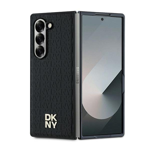 DKNY case for Samsung Galaxy Z Fold6 DK000229 black Repeat Pattern Stack Logo