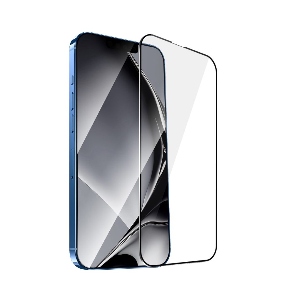 411797_oryg Tempered glass metal frame for iPhone 13 Pro Max 6,7'' / 14 6,7" Plus black frame