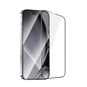 411798_oryg Tempered glass metal frame for iPhone 14 Pro 6,1" black frame