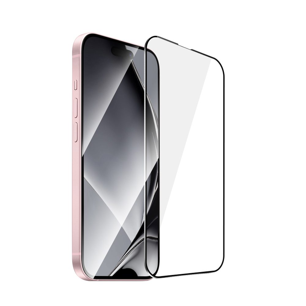Tempered glass metal frame for iPhone 15 6,1" / 16 6,1" black frame