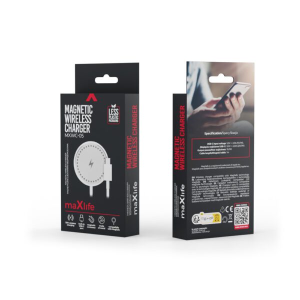 Maxlife MXWC-05 magnetic wireless charger 15W white