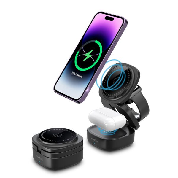 Maxlife MXWC-06 magnetic wireless charger 15W black 3in1