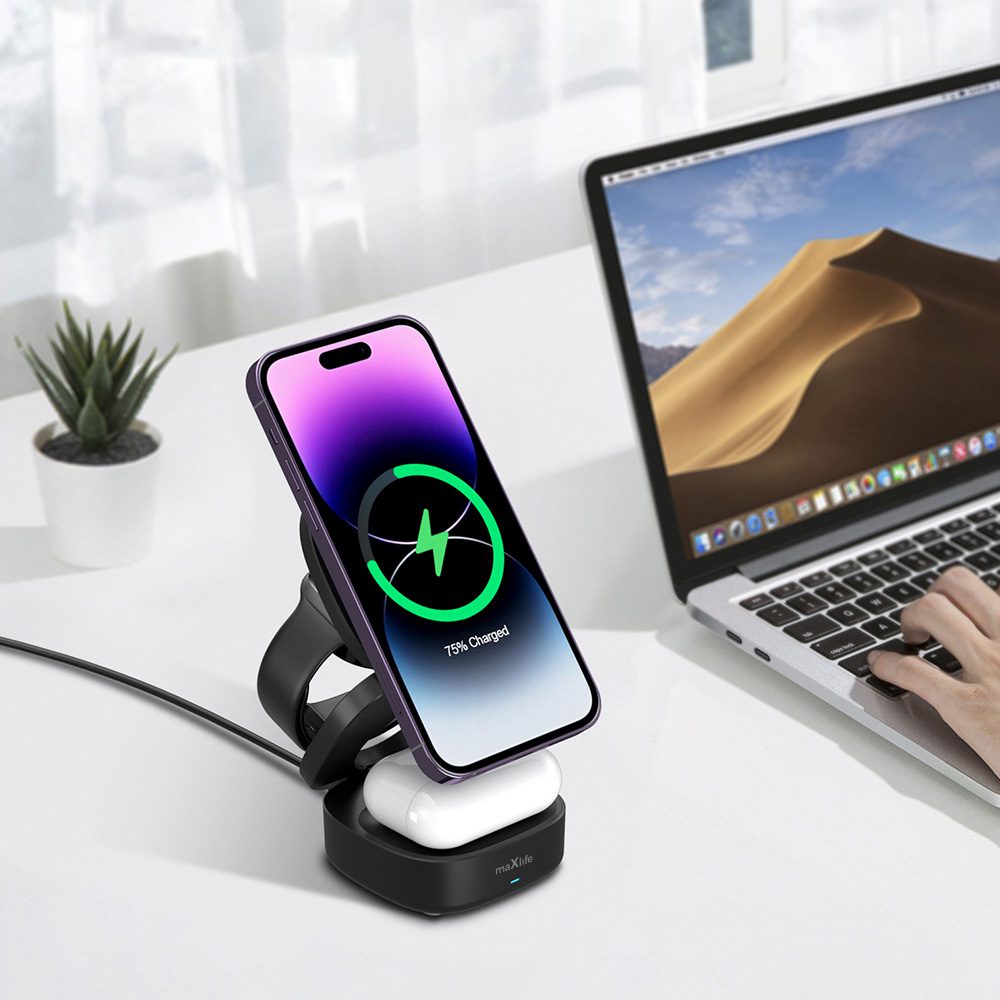 411932_oryg Maxlife MXWC-06 magnetic wireless charger 15W black 3in1