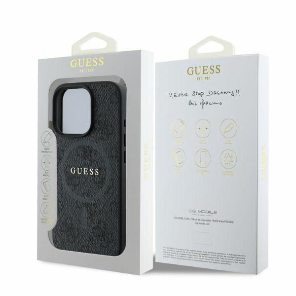 412644_oryg Guess case for iPhone 16 Pro Max 6,9" GUHMP16XG4GFRK black hardcase 4G Ring Classic Logo MagSafe