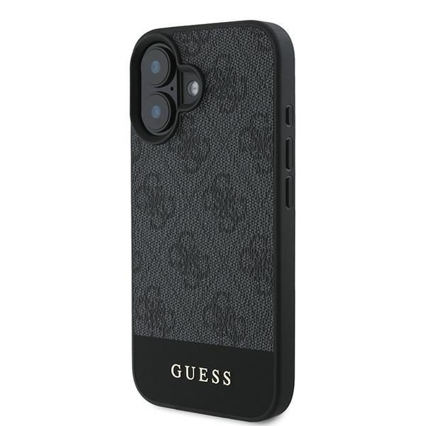 Guess case for iPhone 16 6,1" GUHCP16SG4GLGR grey hardcase 4G Bottom Stripe