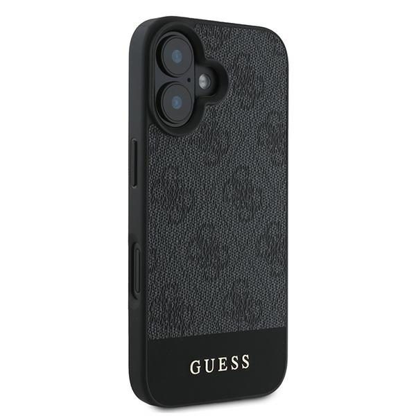 Guess case for iPhone 16 6,1" GUHCP16SG4GLGR grey hardcase 4G Bottom Stripe
