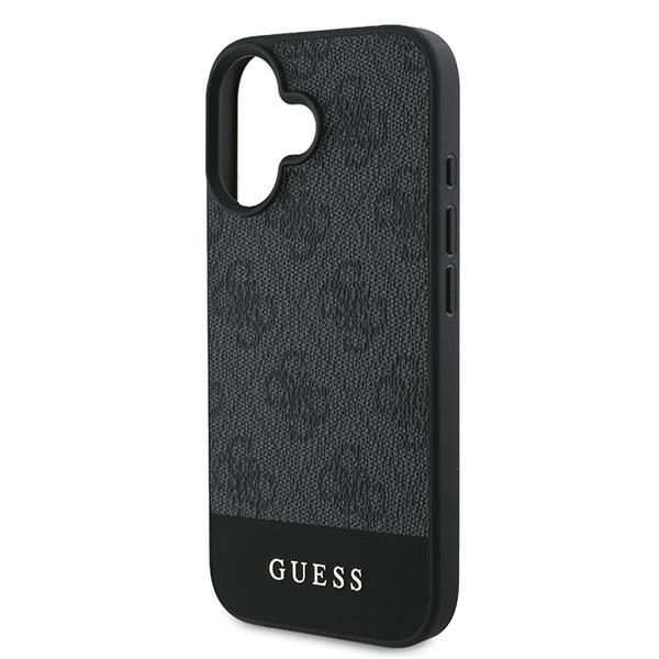 Guess case for iPhone 16 6,1" GUHCP16SG4GLGR grey hardcase 4G Bottom Stripe
