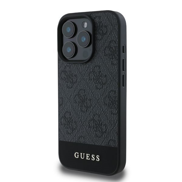 Guess case for iPhone 16 Pro 6,3" GUHCP16LG4GLGR grey hardcase 4G Bottom Stripe