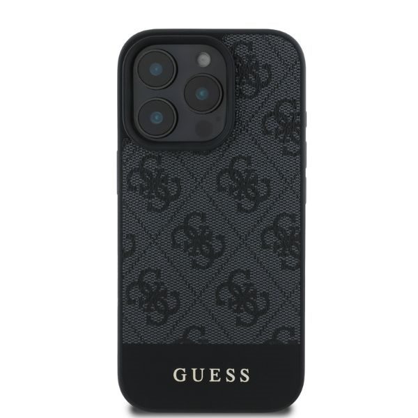 Guess case for iPhone 16 Pro 6,3" GUHCP16LG4GLGR grey hardcase 4G Bottom Stripe