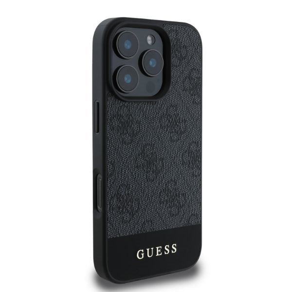 Guess case for iPhone 16 Pro 6,3" GUHCP16LG4GLGR grey hardcase 4G Bottom Stripe