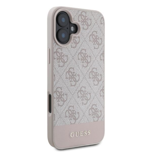 412714_oryg Guess case for iPhone 16 6,1" GUHCP16SG4GLPI pink hardcase 4G Bottom Stripe