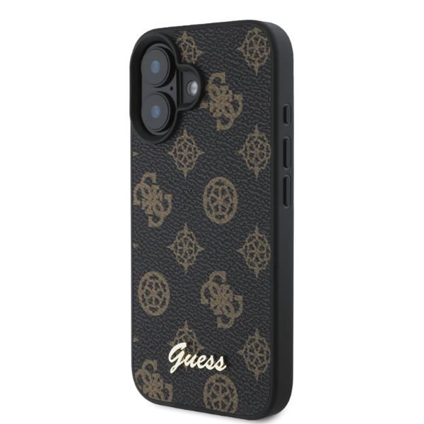 Guess case for iPhone 16 6,1" GUHMP16SPGPYSK black hardcase Peony Script MagSafe