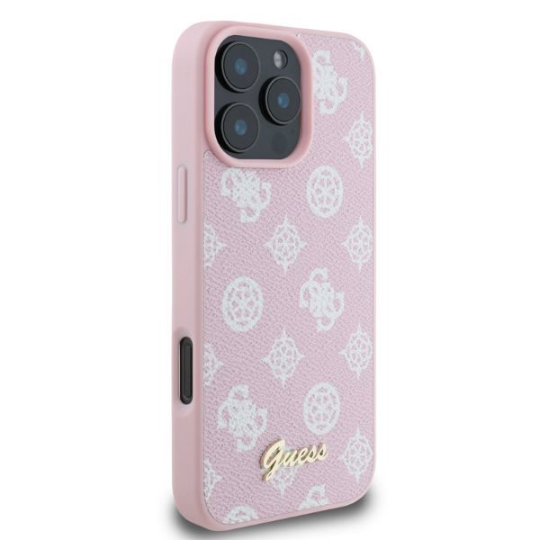 Guess case for iPhone 16 Pro Max 6,9" GUHMP16XPGPYSP pink hardcase Peony Script MagSafe