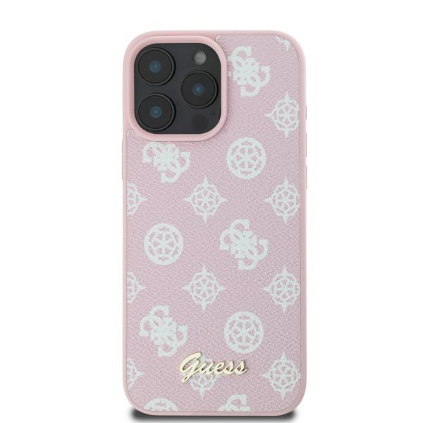 Guess case for iPhone 16 Pro Max 6,9" GUHMP16XPGPYSP pink hardcase Peony Script MagSafe