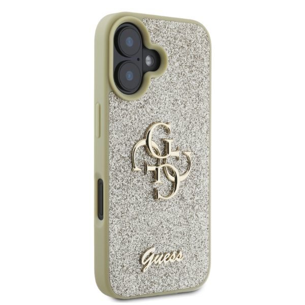 412864_oryg Guess case for iPhone 16 6,1" GUHCP16SHG4SGD gold hardcase Fixed Glitter Big 4G