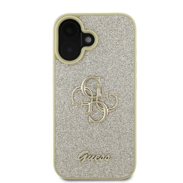 412865_oryg Guess case for iPhone 16 6,1" GUHCP16SHG4SGD gold hardcase Fixed Glitter Big 4G