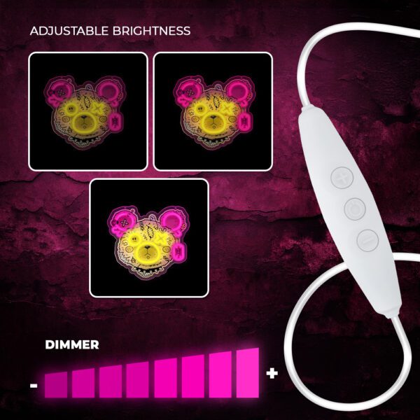 Neon ART LED PUNK TEDDY BEAR pink-yellow FLA01 Forever Light