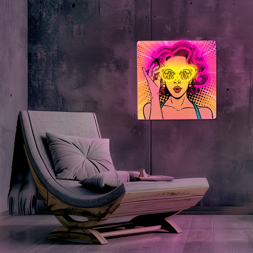 412988_oryg Neon ART LED POWER WOMAN yellow-purple FLA02 Forever Light