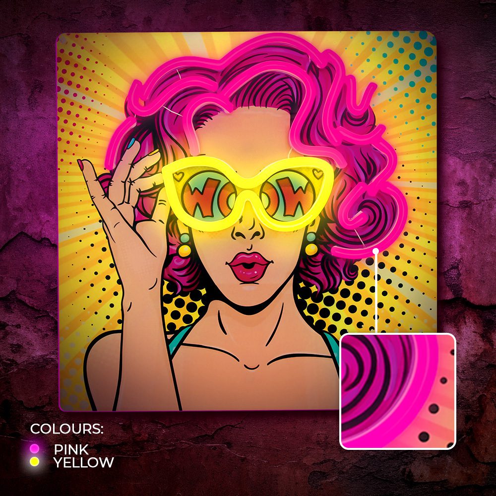 412990_oryg Neon ART LED POWER WOMAN yellow-purple FLA02 Forever Light