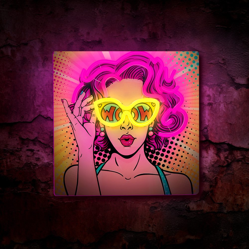412992_oryg Neon ART LED POWER WOMAN yellow-purple FLA02 Forever Light