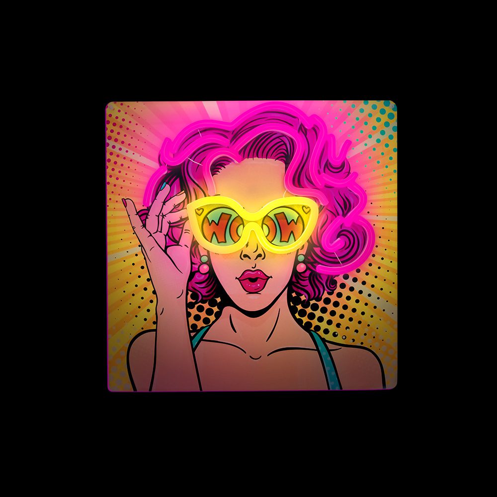 412993_oryg Neon ART LED POWER WOMAN yellow-purple FLA02 Forever Light