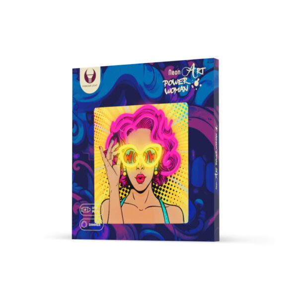 Neon ART LED POWER WOMAN yellow-purple FLA02 Forever Light
