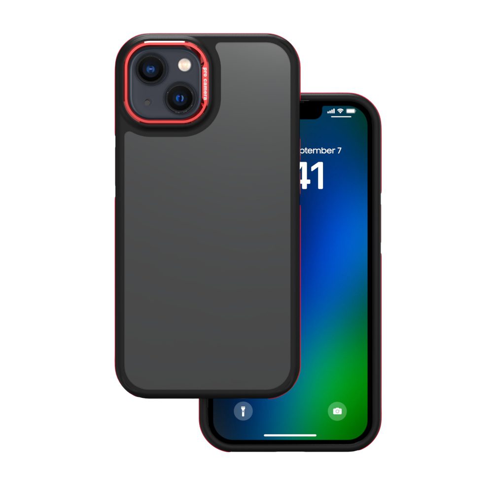 413040_oryg Crystal Black case for iPhone 13 / 14 6,1" red