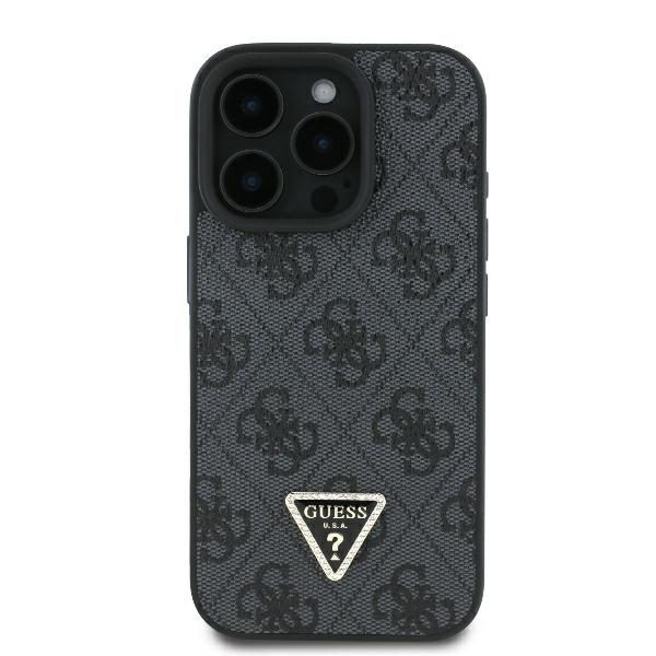 Guess case for iPhone 16 Pro Max 6,9" GUHCP16XP4TDPK Leather 4G Triangle Strass black MagSafe