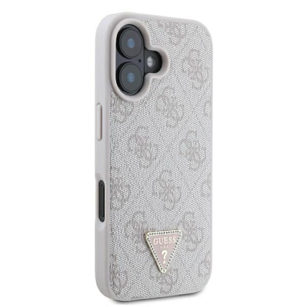 Guess case for iPhone 16 6,1" GUHCP16SP4TDPP Leather 4G Triangle Strass pink MagSafe