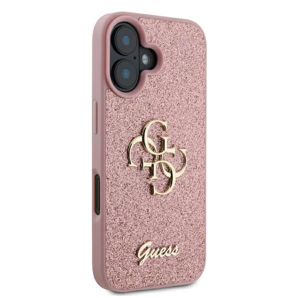 Guess case for iPhone 16 6,1" GUHCP16SHG4SGP Fixed Glitter Big 4G pink