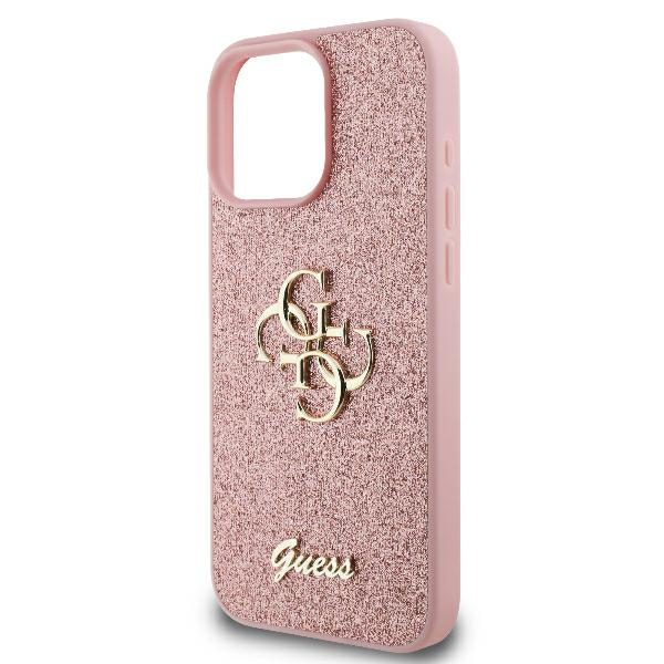 Guess case for iPhone 16 Pro 6,3" GUHCP16LHG4SGP Fixed Glitter Big 4G pink