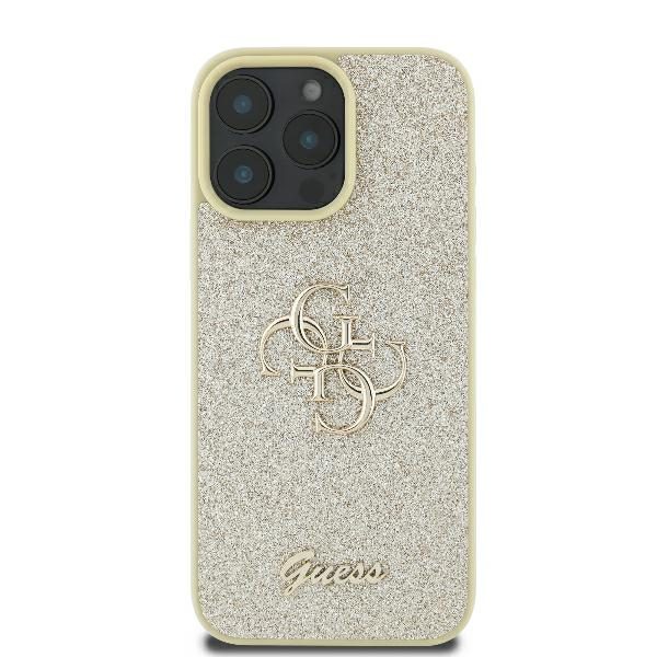 Guess case for iPhone 16 Pro 6,3" GUHCP16LHG4SGD Fixed Glitter Big 4G gold