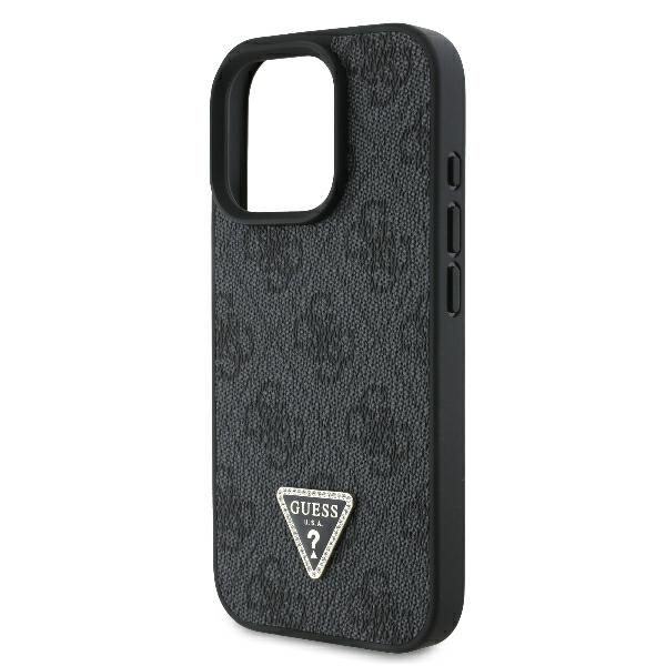 Guess case for iPhone 16 Pro 6,3" GUHCP16LP4TDSCPK Leather Metal Logo Strass Crossbody black