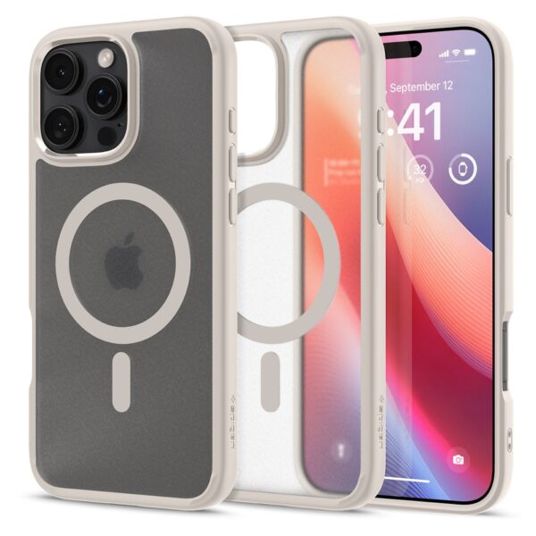 414087_oryg Spigen Ultra Hybrid Mag Magsafe case for iPhone 16 Pro Max 6,9" frost natural titanium