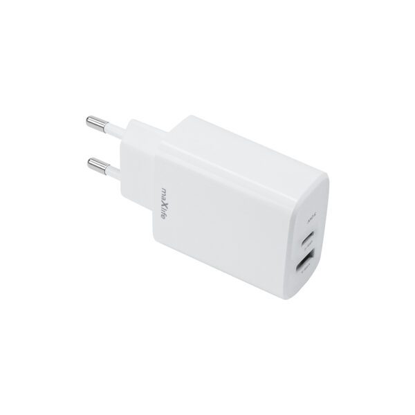 Maxlife MXTC-10-30AC PD QC charger 1x USB-C 1x USB 30W white