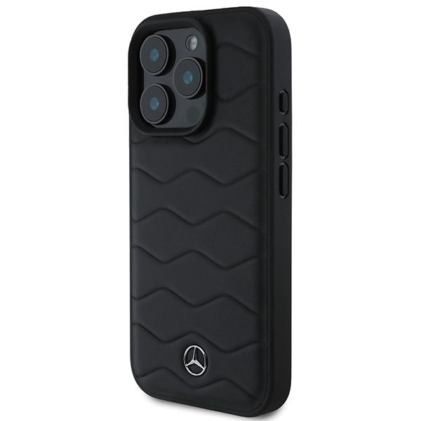 Mercedes case for iPhone 16 Pro 6,3" MEHCP16L23RWRSK Hardcase MB Waves Leather black