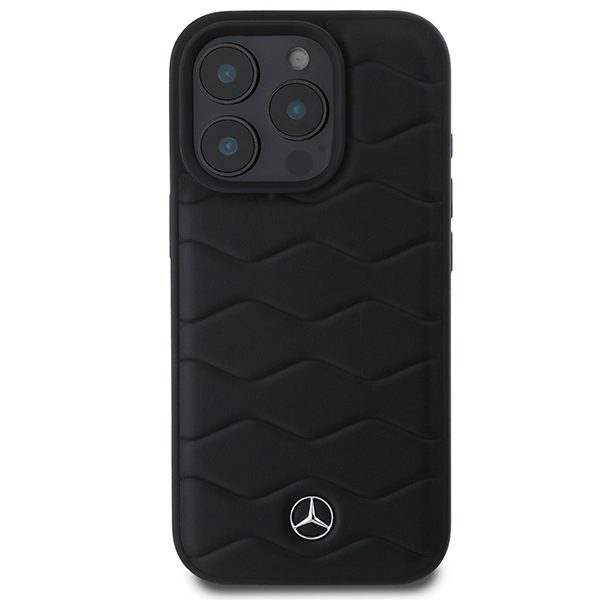 Mercedes case for iPhone 16 Pro 6,3" MEHCP16L23RWRSK Hardcase MB Waves Leather black