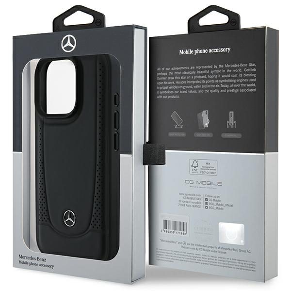 Mercedes case for iPhone 16 Pro 6,3" MEHCP16LARMBK Hardcase Leather Urban black