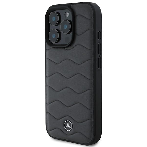 Mercedes case for iPhone 16 Pro Max 6,9" MEHCP16X23RWRSA Hardcase MB Waves Leather anthracite gray