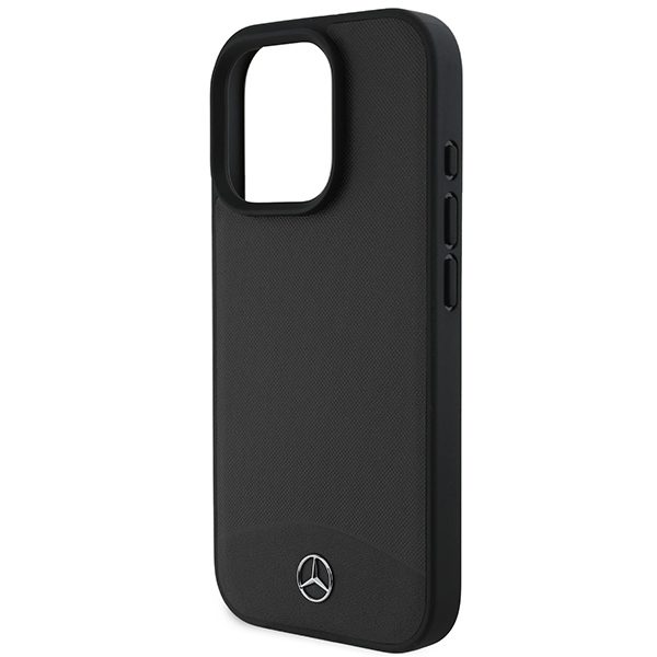 Mercedes case for iPhone 16 Pro 6,3" MEHMP16L23RBARK Hardcase Textured And Plain Leather MagSafe black
